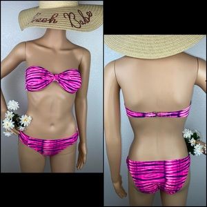 Victoria’s Secret Tie Dye Bandeau Top Ruched Side Bikini